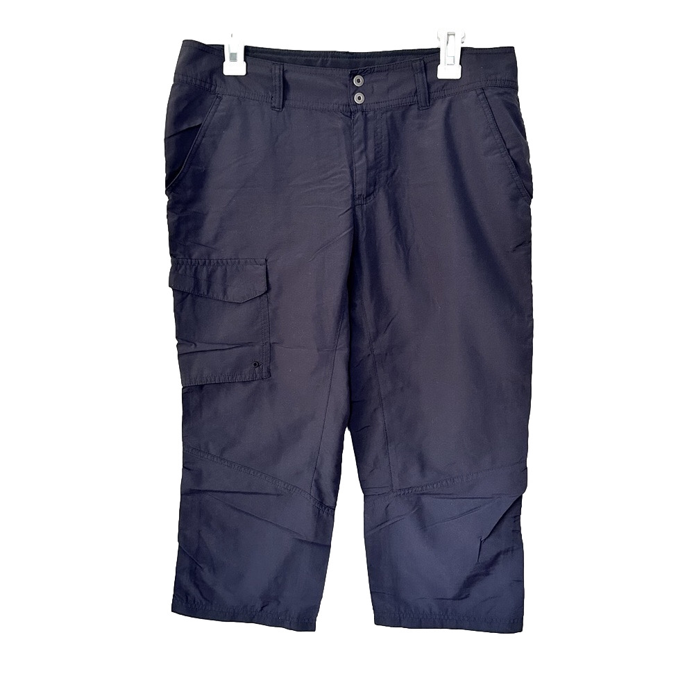 Columbia Capris Grey Pants Size 8 OMNI Techwear Adjustable Waist 21” Inseam